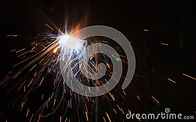 SMAW â€“ Shielded matal arc welging. Stock Photo
